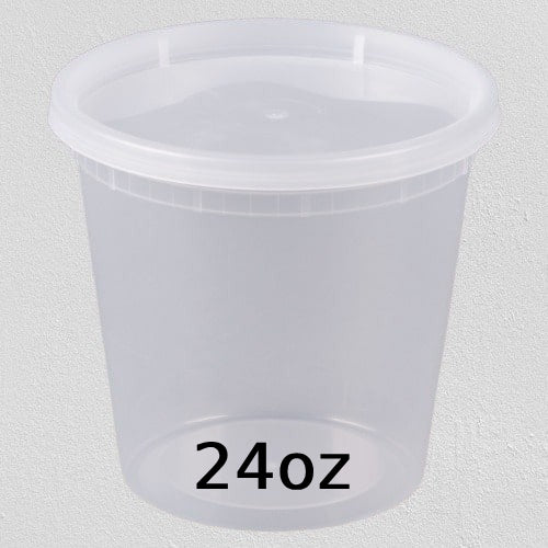 Contenant transparent en polypropylène (PP) de 710 ml (24 oz) pour charcuterie/soupe - 240 unités/carton - 30 cartons/palette