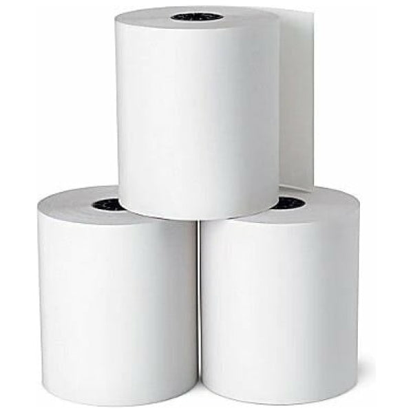 1 Ply 3" x 3" 150ft Bond Paper Rolls - 50/cs