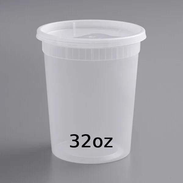 Contenant transparent en polypropylène (PP) de 946 ml (32 oz) pour charcuterie/soupe - 240 ensembles/carton - 30 cartons/palette