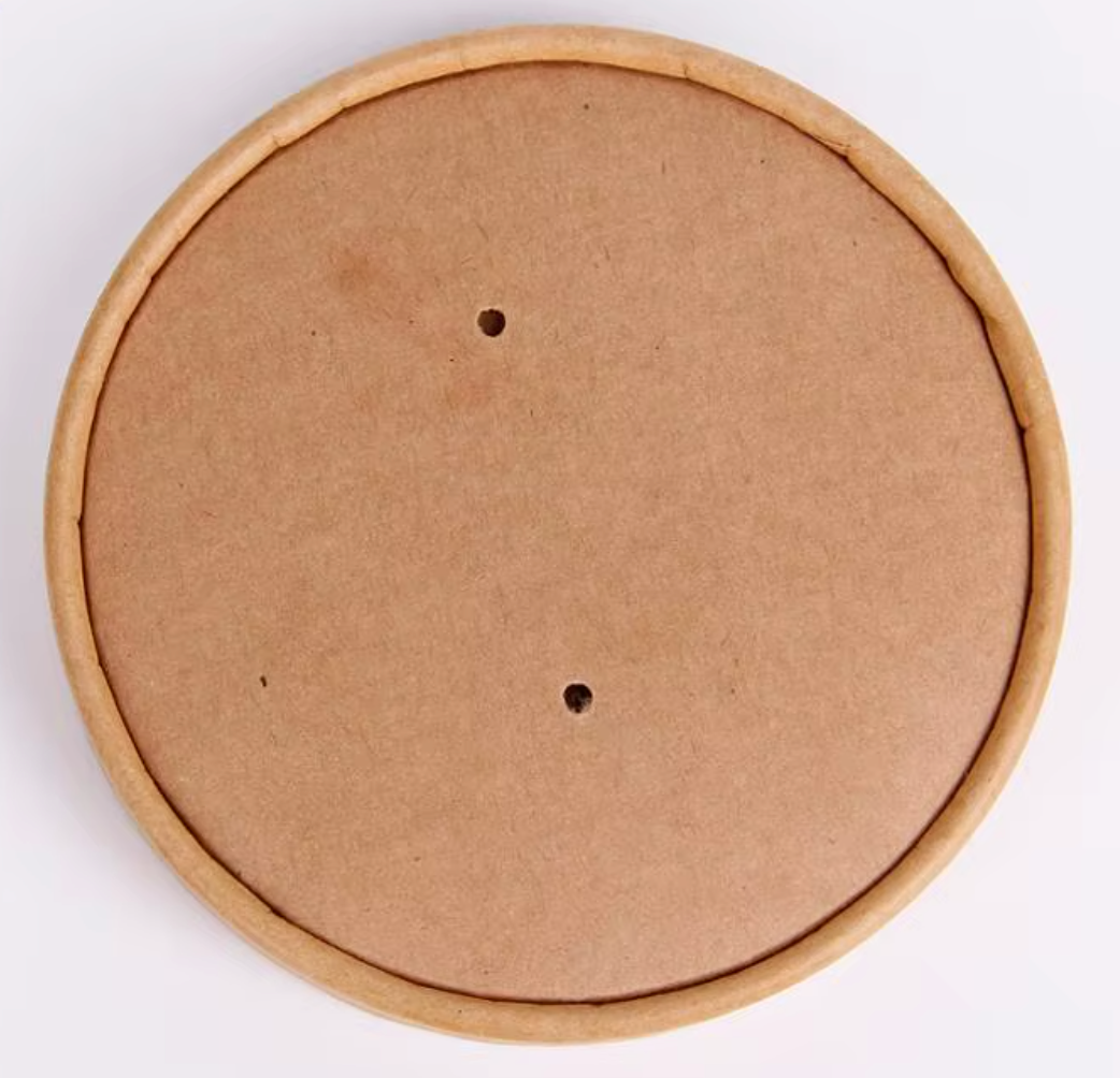 Couvercles en papier de 118 mm pour contenants en papier kraft de 770 ml et 950 ml - Lot de 500