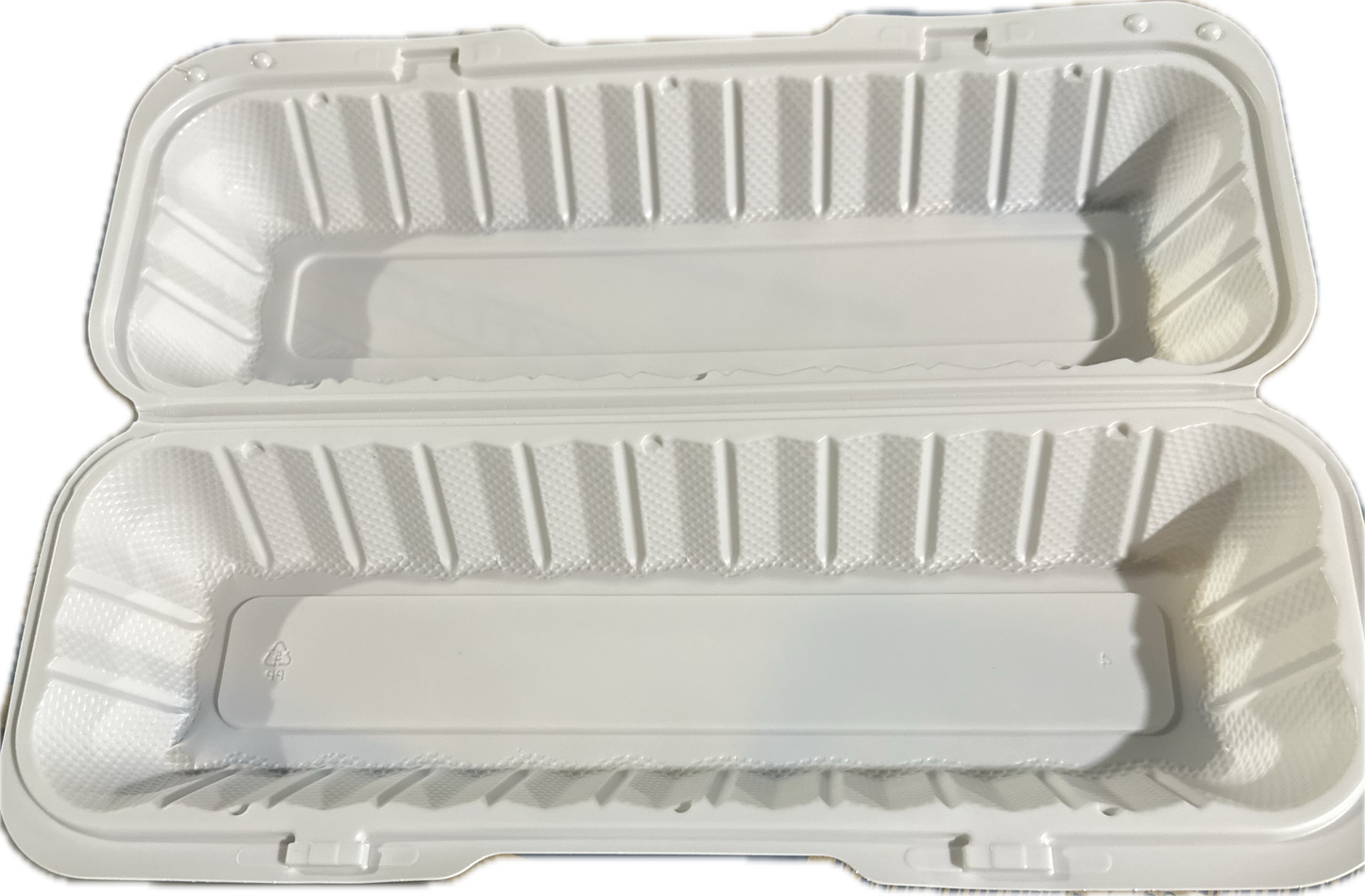 13" x 5" x 3" MFPP Submarine/Sub Sandwich Take-Out Container - White - 150pcs