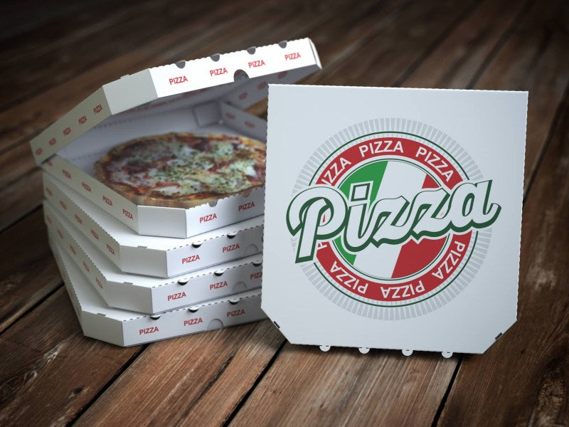 Boîte à pizza personnalisée en carton ondulé - Logo de marque - Taille personnalisée disponible