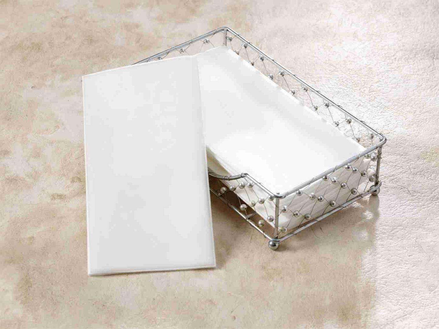 1 Ply White Airlaid Diner Napkin - 40 x 40 cm (15.75'' x 15.75'') - 500pcs (10*50pcs)