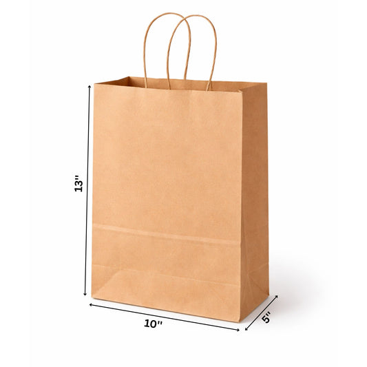 EcoPaack Kraft Paper Bag 10" x 5" x 13" - 250pcs