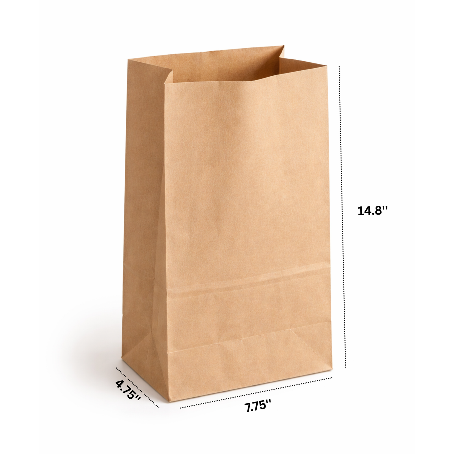 Sac SOS en papier kraft EcoPaack n° 12 - 17,8 x 10,8 x 34,9 cm - 500 unités