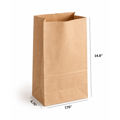Sac SOS en papier kraft EcoPaack n° 12 - 17,8 x 10,8 x 34,9 cm - 500 unités