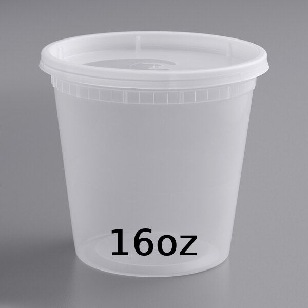 Contenant transparent en polypropylène (PP) de 473 ml (16 oz) pour charcuterie/soupe - 240 ensembles/carton - 30 cartons/palette