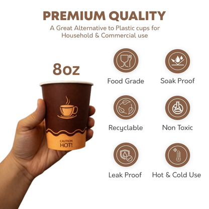 Printed Paper cup 8oz - Coffee Cup - Hot/Cold - 1000pcs
