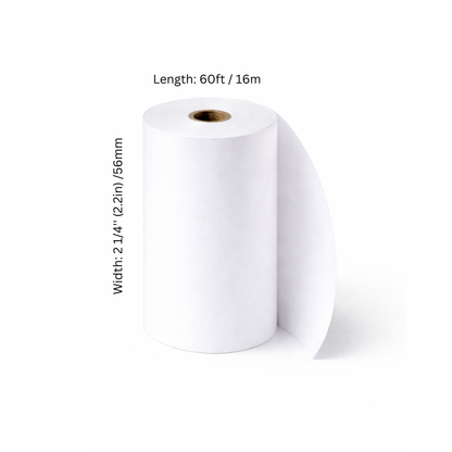 2 1/4" x 60' Thermal Paper Rolls - 100/cs