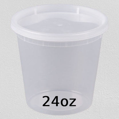 Contenant transparent en polypropylène (PP) de 710 ml (24 oz) pour charcuterie/soupe - 240 unités/carton - 30 cartons/palette