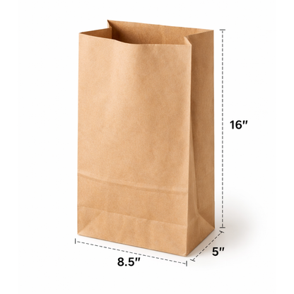 Sac SOS en papier kraft EcoPaack n° 20 - 21,6 x 12,7 x 40,6 cm - 500 unités
