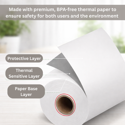 2 1/4" x 60' Thermal Paper Rolls - 100/cs
