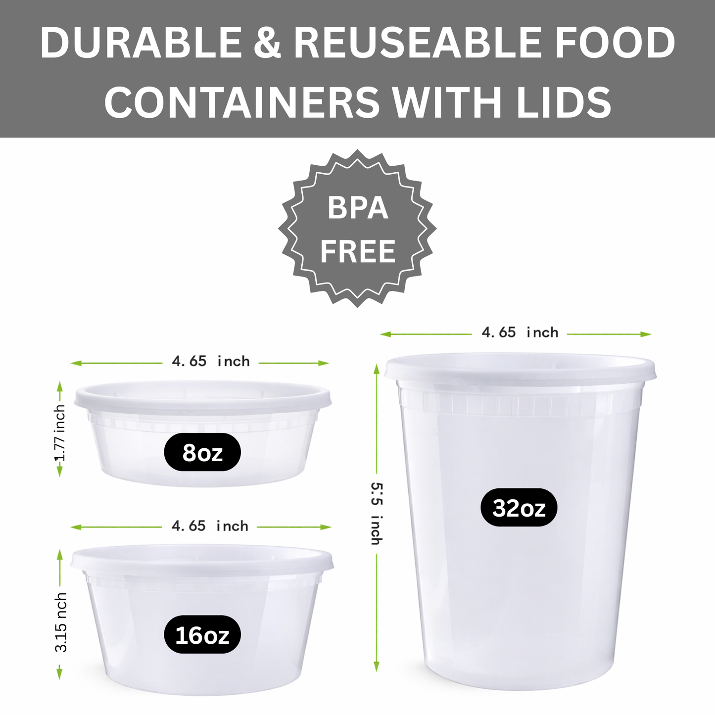 Contenant transparent en polypropylène (PP) de 946 ml (32 oz) pour charcuterie/soupe - 240 ensembles/carton - 30 cartons/palette