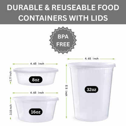 Contenant transparent en polypropylène (PP) de 946 ml (32 oz) pour charcuterie/soupe - 240 ensembles/carton - 30 cartons/palette