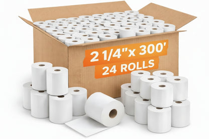 2 1/4" x 60' Thermal Paper Rolls - 50/cs