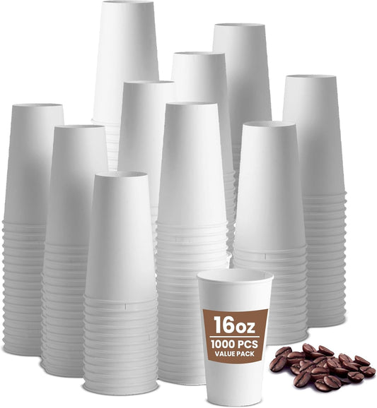Gobelets en papier 473 ml (16 oz) - Gobelets à café - Chaud/Froid - Lot de 1000