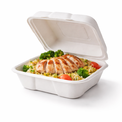 Conteneur à clapet pour bagasse EcoPaack 6"x6"x3"
