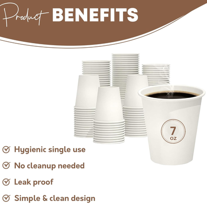 Gobelets en papier 20 cl - Gobelets à café - Chaud/Froid - Lot de 1000