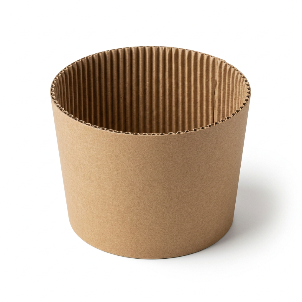 90 mm kraft sleeve with a smooth exterior and ripple-textured interior