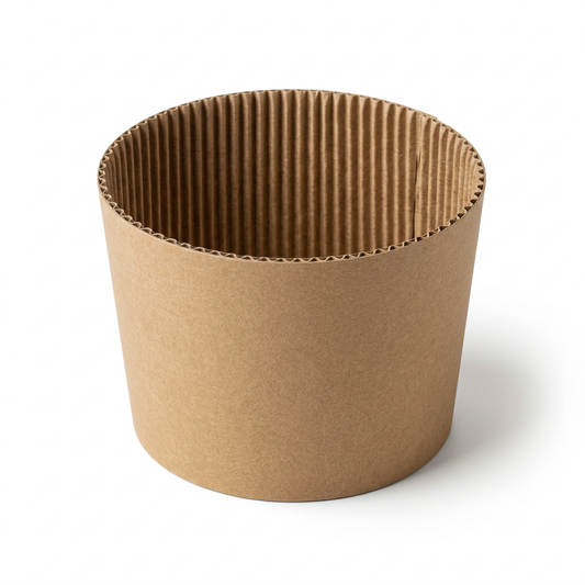 90 mm kraft sleeve with a smooth exterior and ripple-textured interior