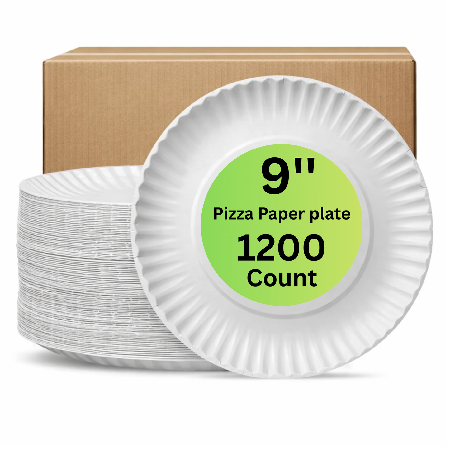 Assiettes en carton pour pizza de 23 cm (9 pouces) - 1200 pièces