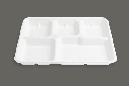 Bagasse Paper Plate with 5 Compartments from EcoPaack