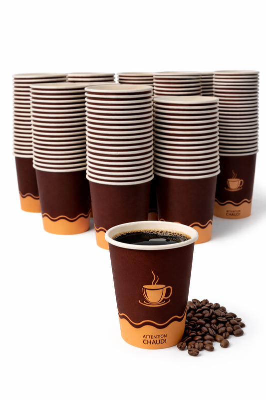 Gobelets en papier 24 cl - Gobelets à café - Chaud/Froid - Lot de 1000