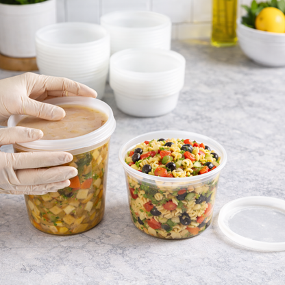 Contenant transparent en polypropylène (PP) de 710 ml (24 oz) pour charcuterie/soupe - 240 unités/carton - 30 cartons/palette
