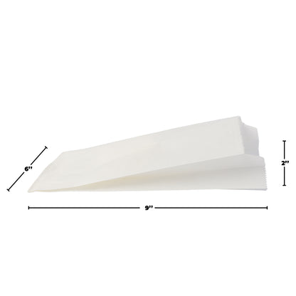 6" x 2" x 9" Greaseproof Sandwich Bag - Jumbo - White
