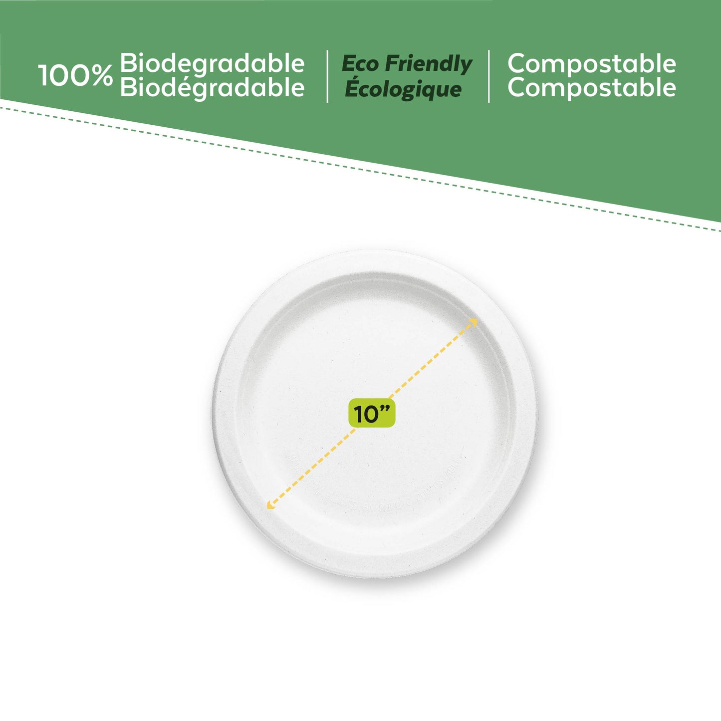 EcoPaack Bagasse 10" Round Plate