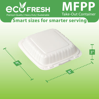 Contenant à emporter MFPP 8 po x 8 po - Blanc - 150 unités