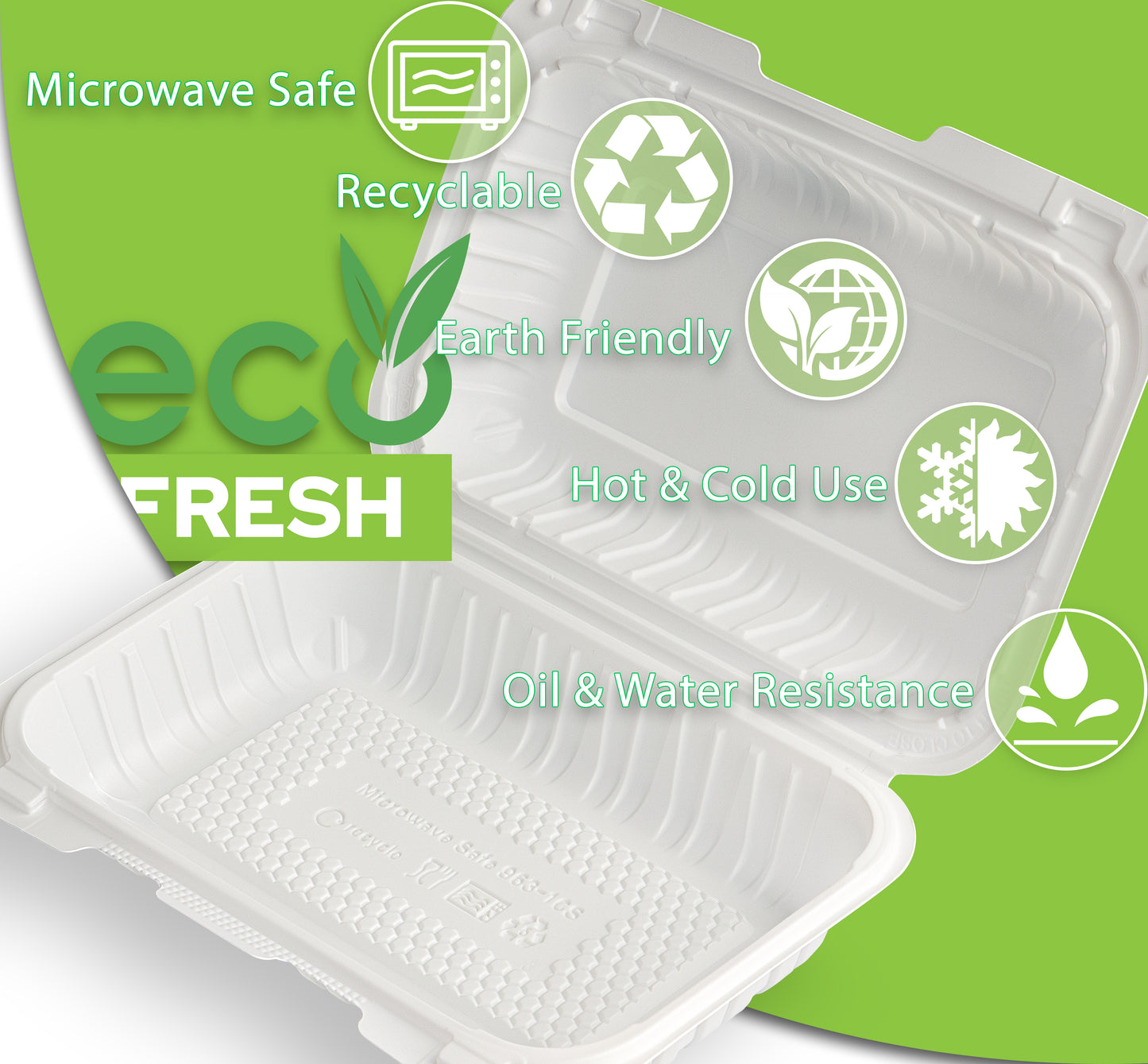 6" x 6" MFPP Take-Out Container - White - 250pcs