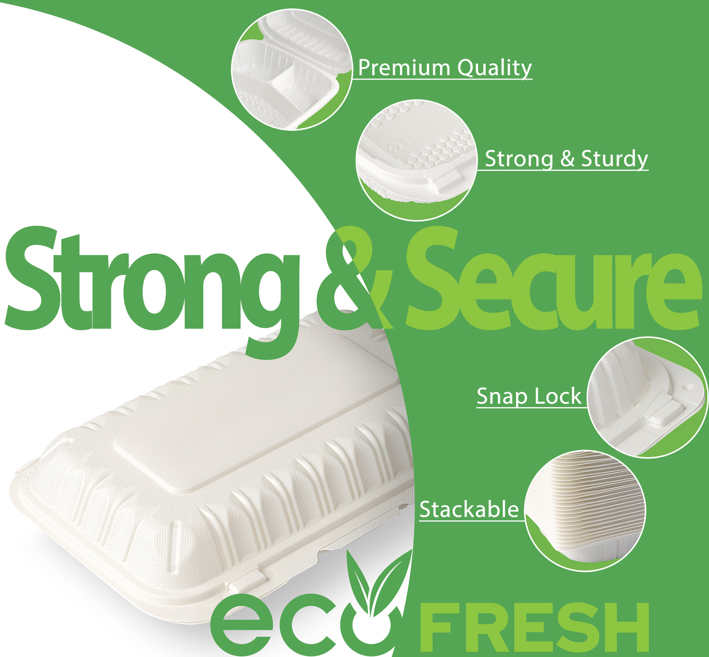 6" x 6" MFPP Take-Out Container - White - 250pcs