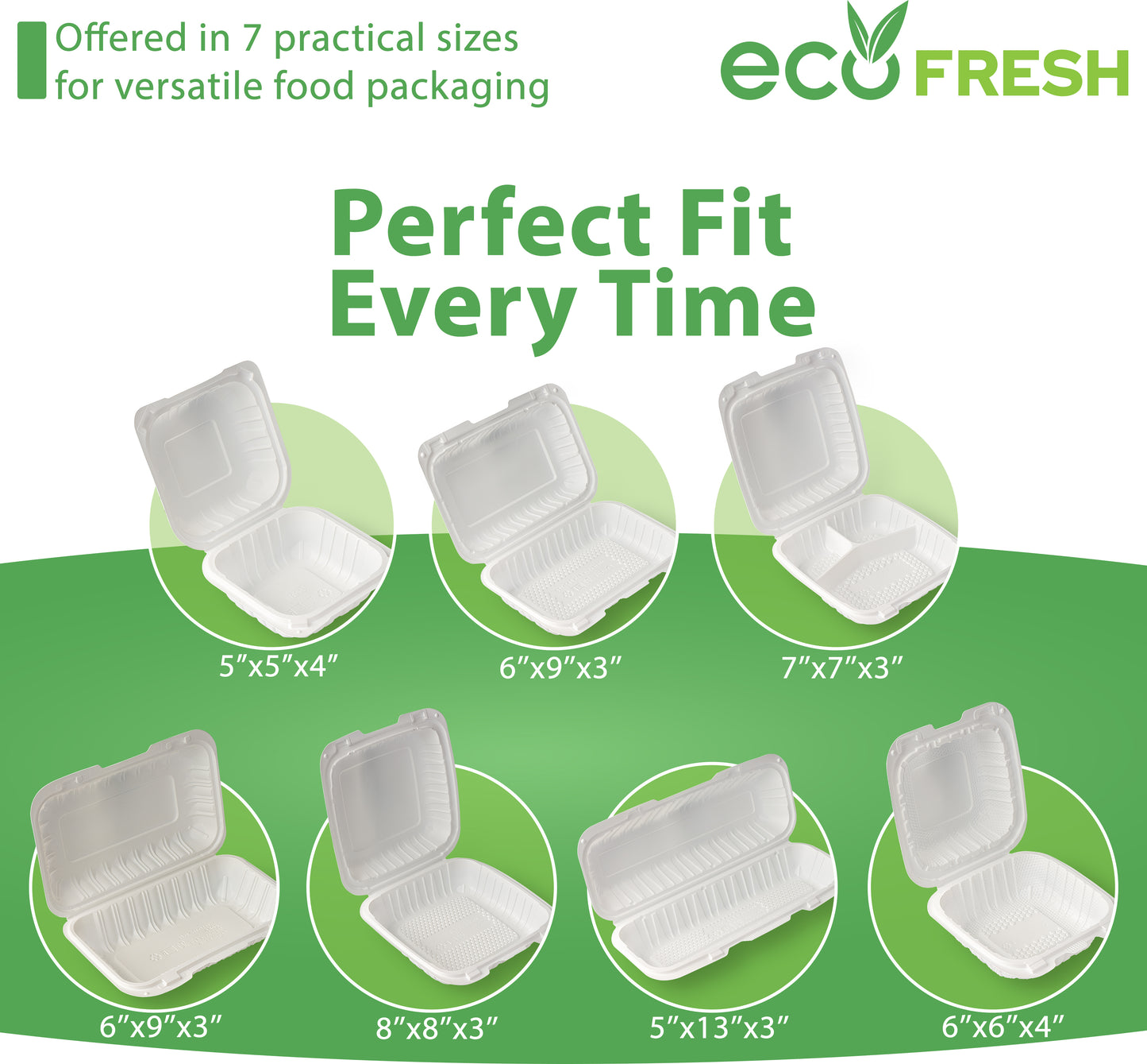 6" x 6" MFPP Take-Out Container - White - 250pcs