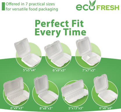 6" x 6" MFPP Take-Out Container - White - 250pcs