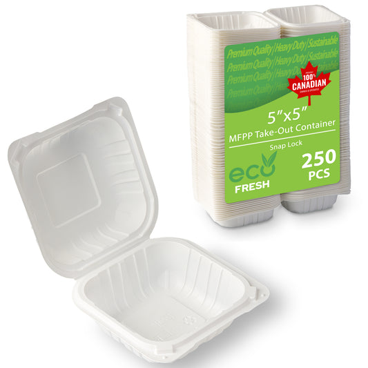 Contenant à emporter MFPP 5 po x 5 po - Blanc - 250 unités