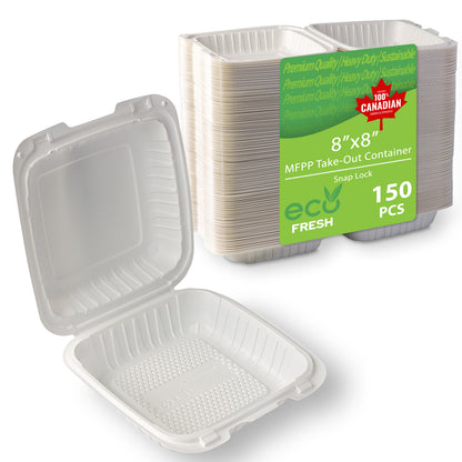 Contenant à emporter MFPP 8 po x 8 po - Blanc - 150 unités