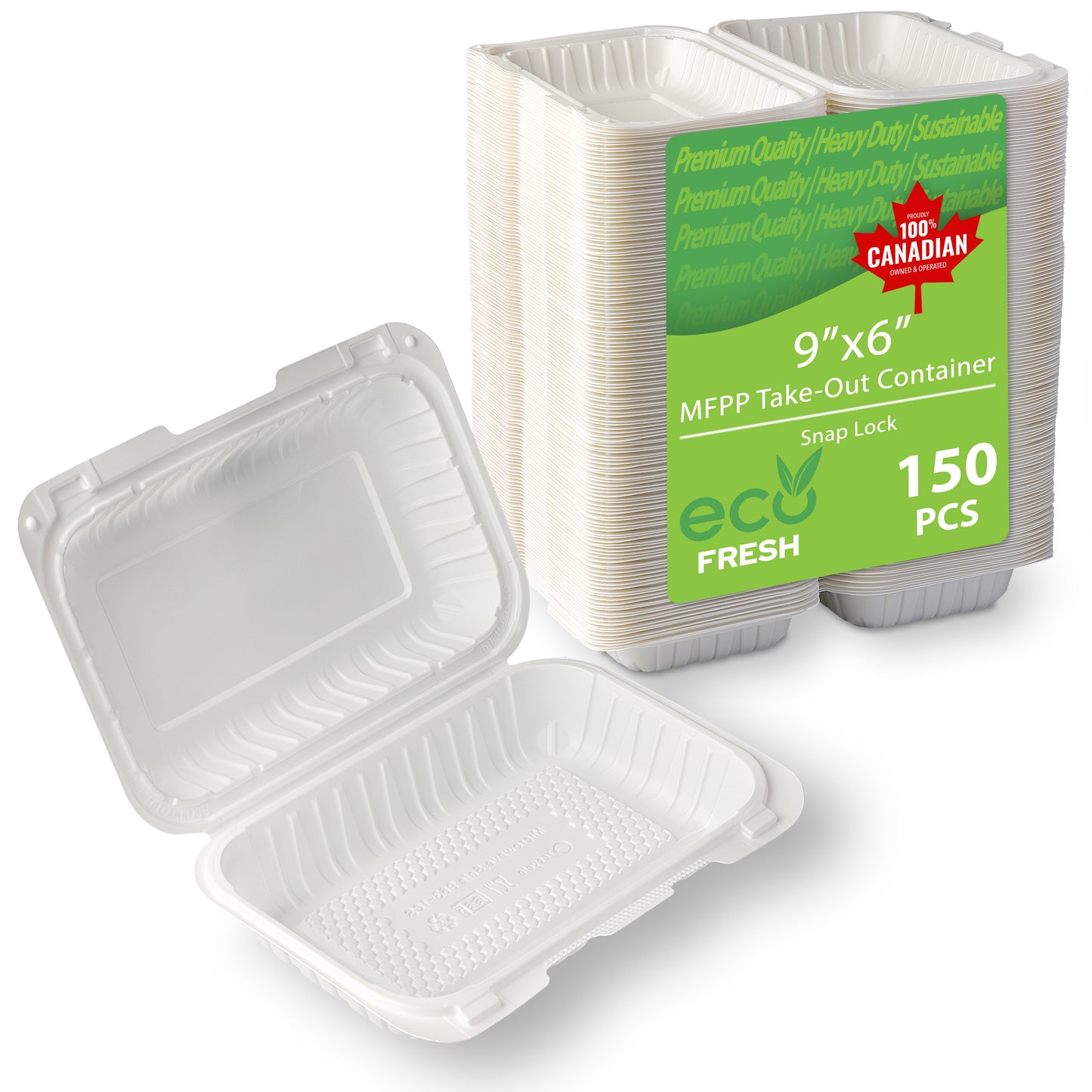 Contenant à emporter MFPP 9 po x 6 po - Blanc - 150 unités