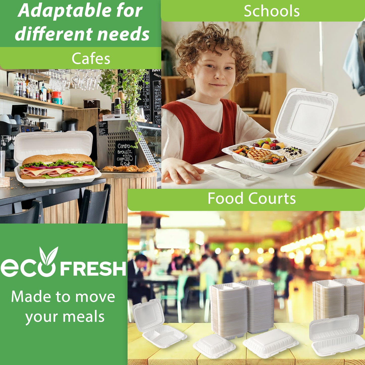 6" x 6" MFPP Take-Out Container - White - 250pcs