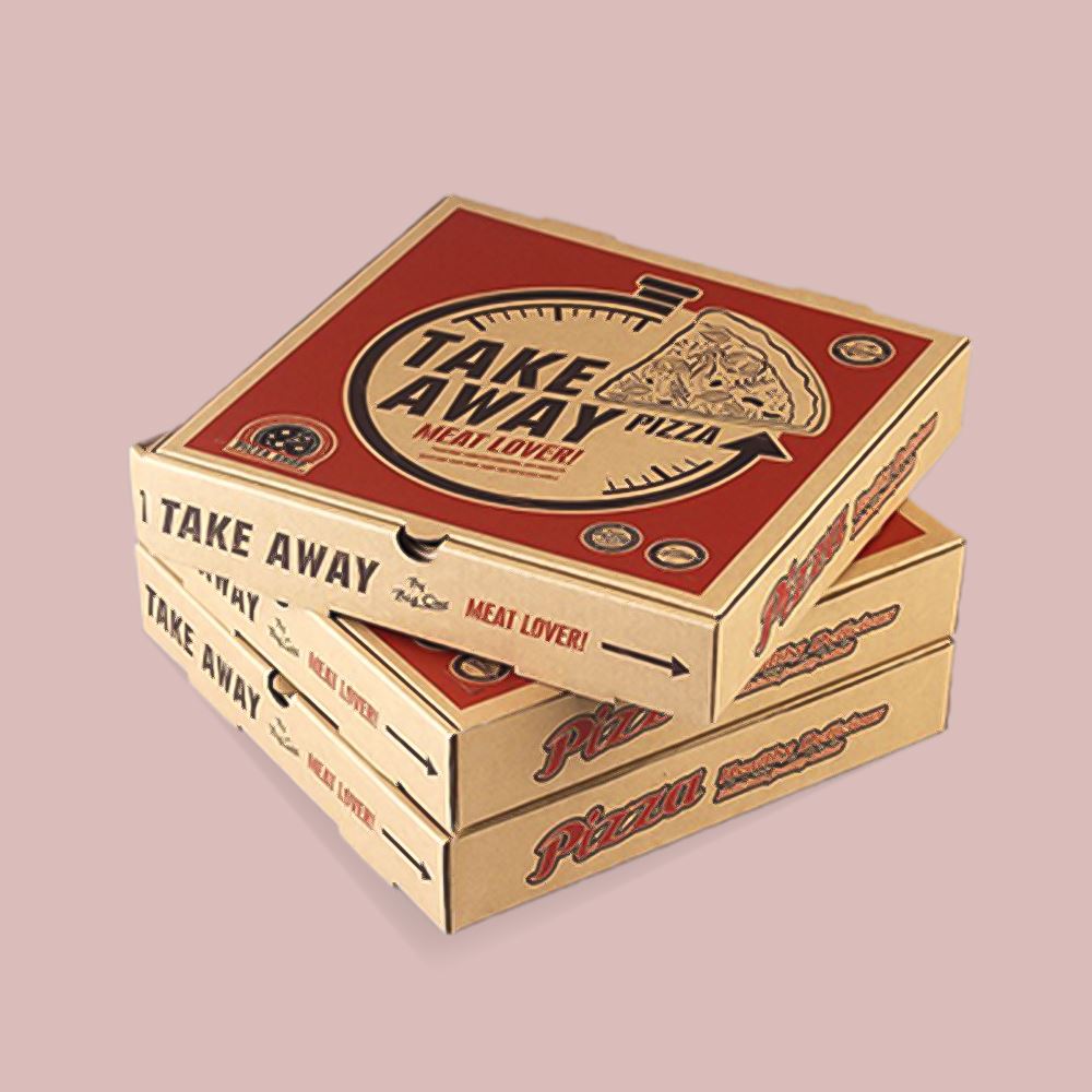 Boîte à pizza personnalisée en carton ondulé - Logo de marque - Taille personnalisée disponible