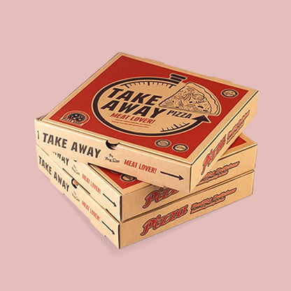 Boîte à pizza personnalisée en carton ondulé - Logo de marque - Taille personnalisée disponible