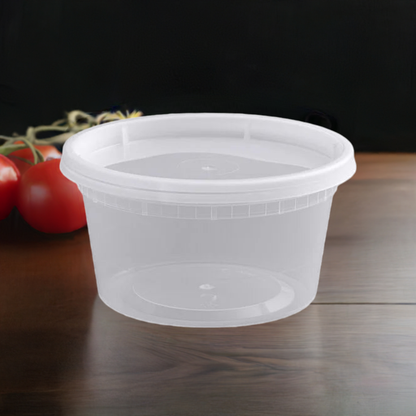 Contenant transparent en polypropylène (PP) de 355 ml (12 oz) pour charcuterie/soupe - 240 unités/carton - 30 cartons/palette