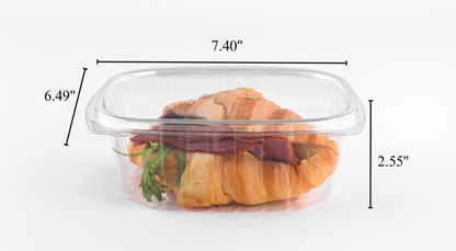 Contenant à charnière transparent en PET de 32 oz